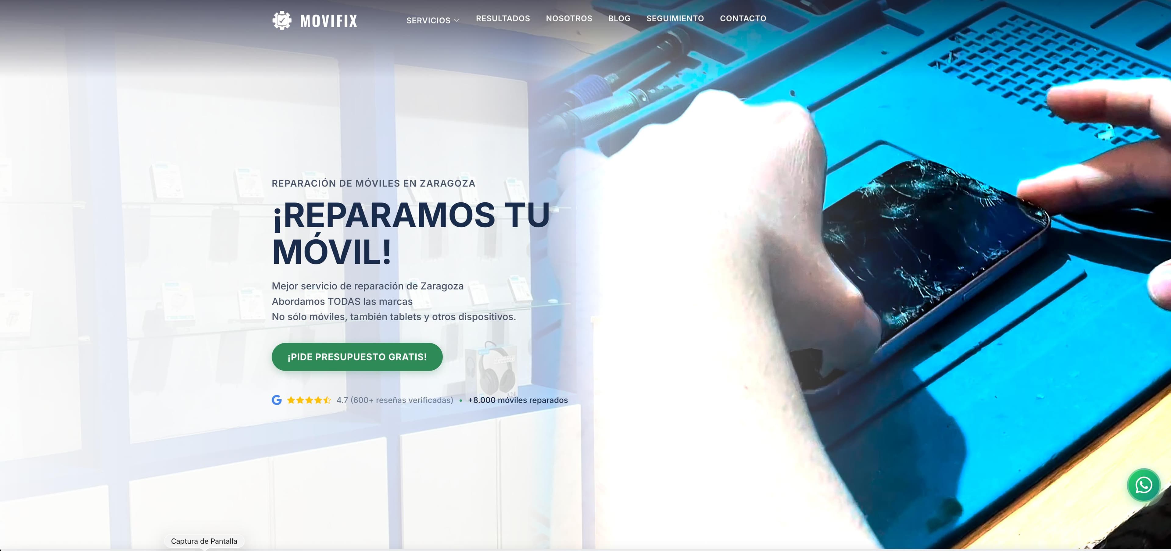 Diseño web para telefonía - Movifix - iatualcance