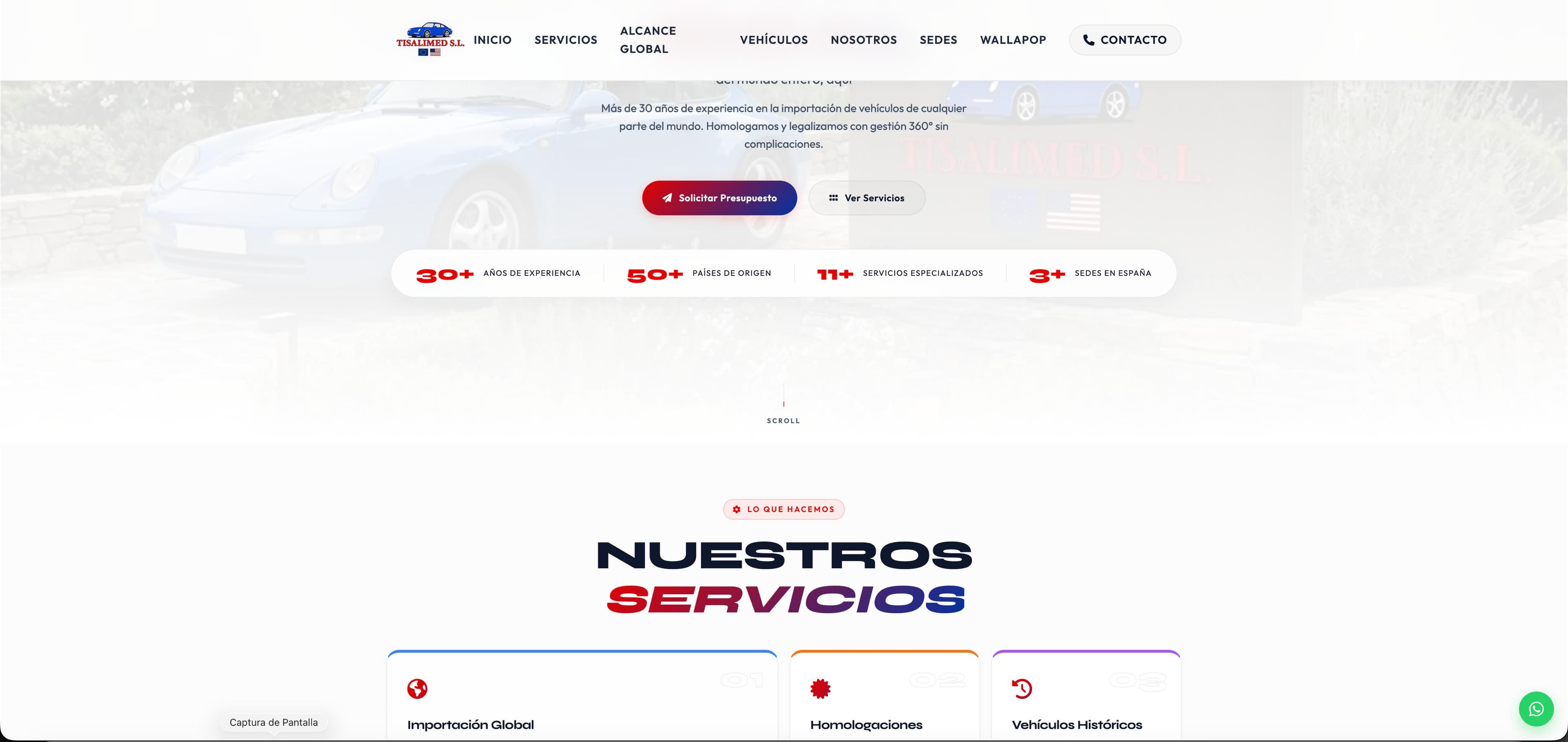 Diseño web para importación - Tisalimed - iatualcance